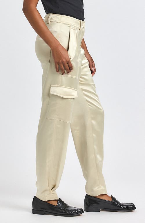 Derek Lam 10 Crosby Elian Stretch Satin Utility Pants In White
