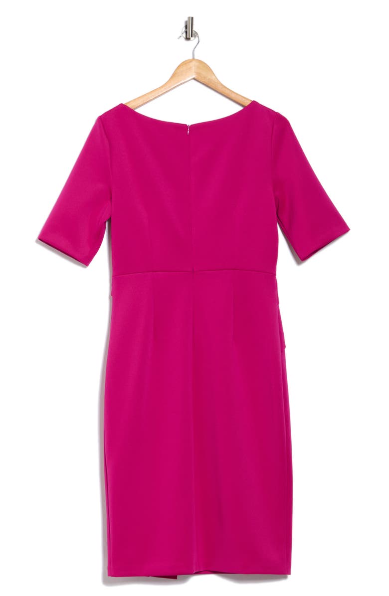 Vince Camuto Waist Tuck Ruffle Skirt Scuba Dress, Alternate, color, Fuchsia