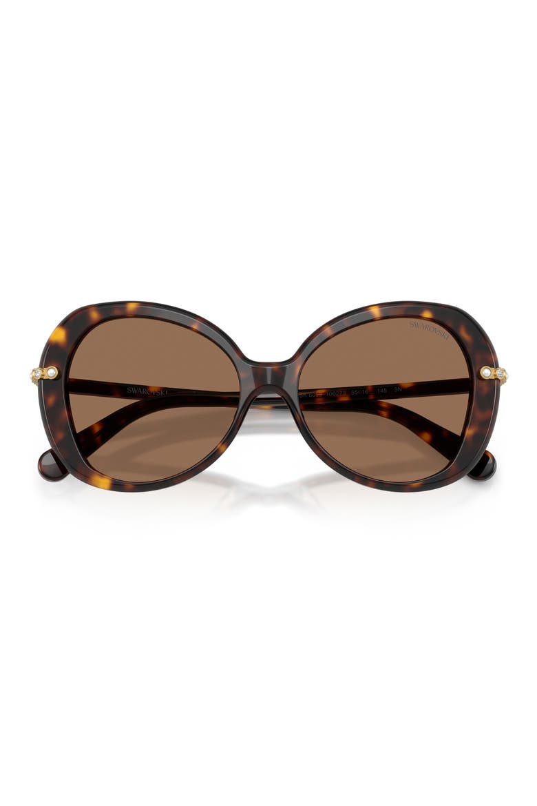 55mm Butterfly Sunglasses, Alternate, color, HAVANA / DARK BROWN