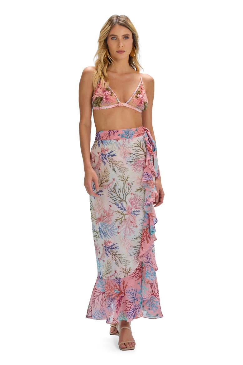 Seaweed Beach Skirt, Main, color, OFF WHITE AND PINK