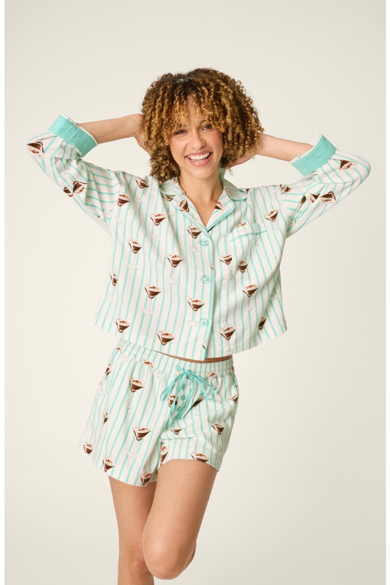 Flannel Pajamas and Headband 3-Piece Set, Alternate, color, POOL BLUE