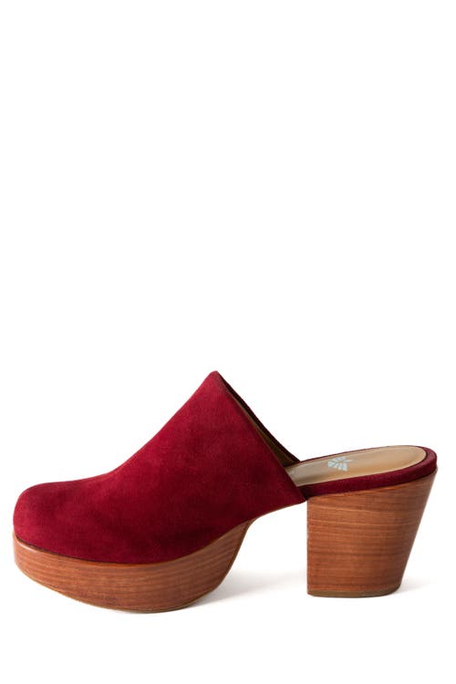 Fortress Ava Clog Mule In Burgundy Suede