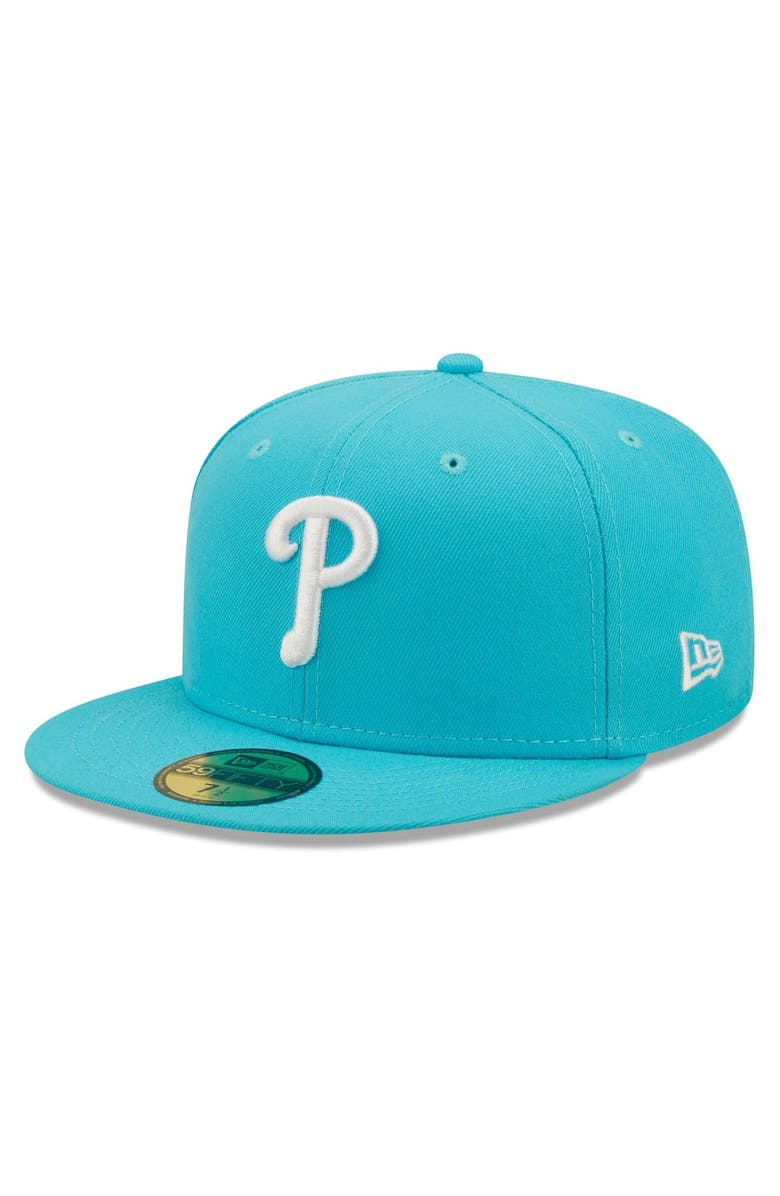 New Era Men's New Era Blue Philadelphia Phillies Vice Highlighter Logo 59FIFTY Fitted Hat, Main, color, 