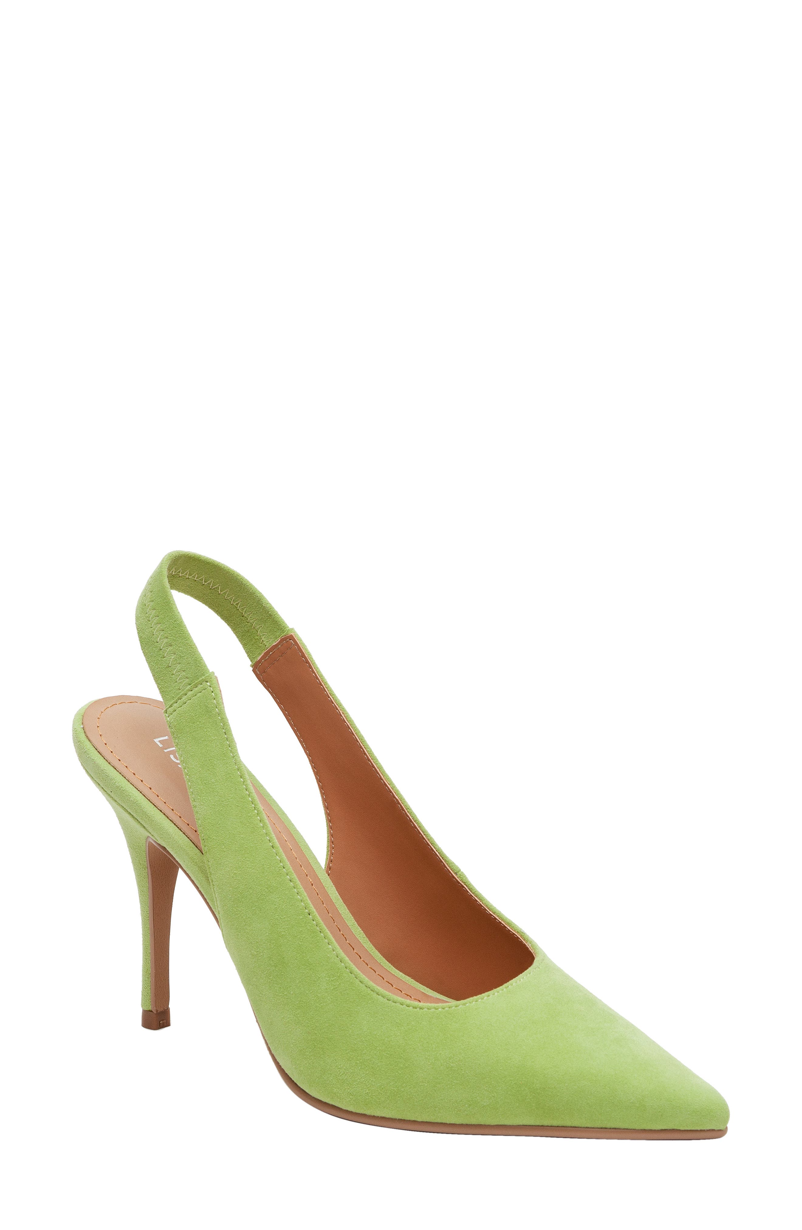 Piper Pointed Toe Slingback Pump, Main, color, GREEN