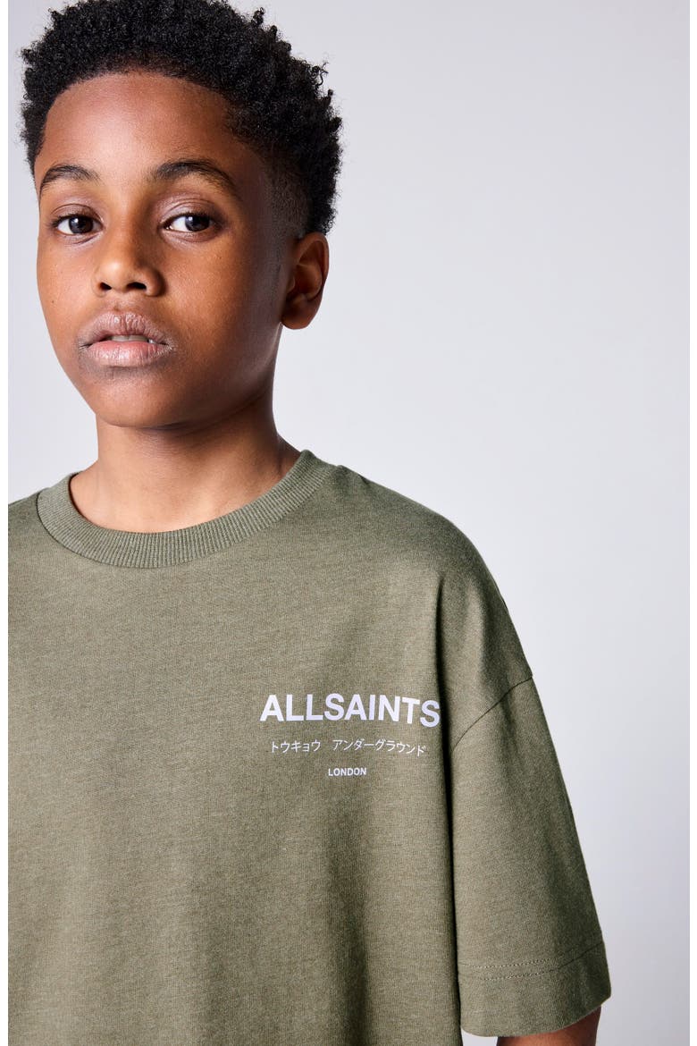 Kids' Underground Tee & Shorts Set, Alternate, color, KHAKI GREEN