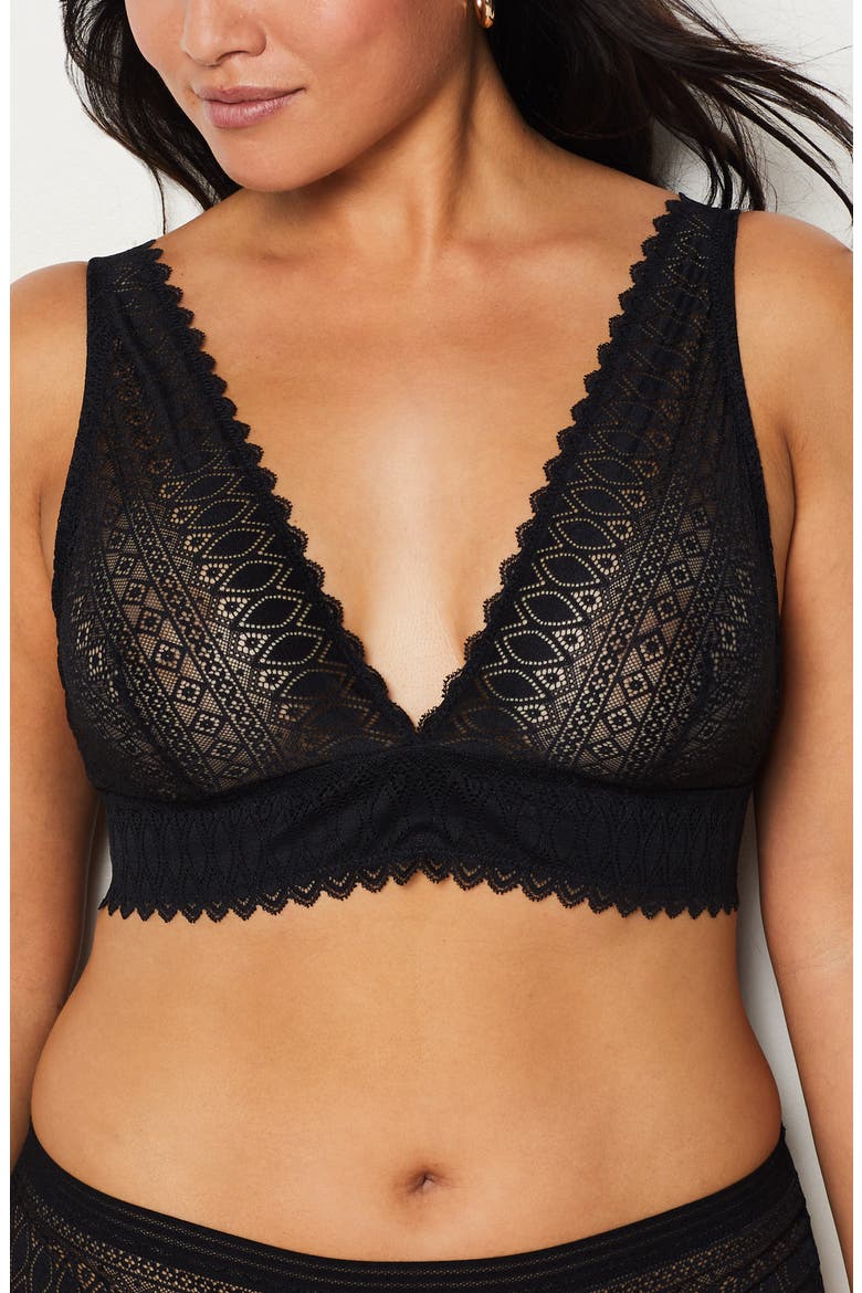 Gravure Nº8 Foular Lace Bra, Alternate, color, BLACK