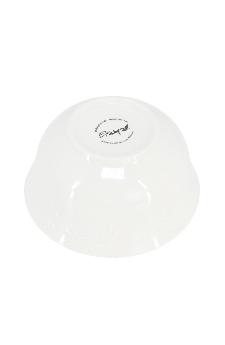 Elama Henryi 6 Piece 6.1 Inch Porcelain Bowl Set, Alternate, color, White