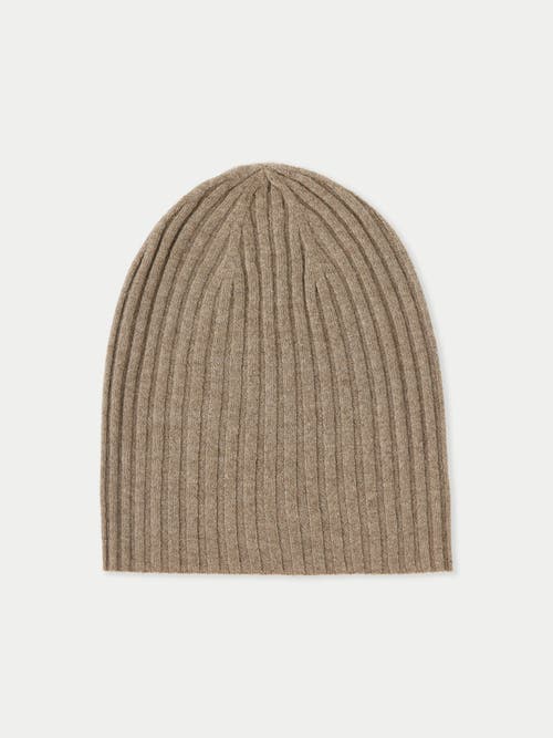 Gobi Mongolian Cashmere Cashmere Rib Knit Hat In Taupe