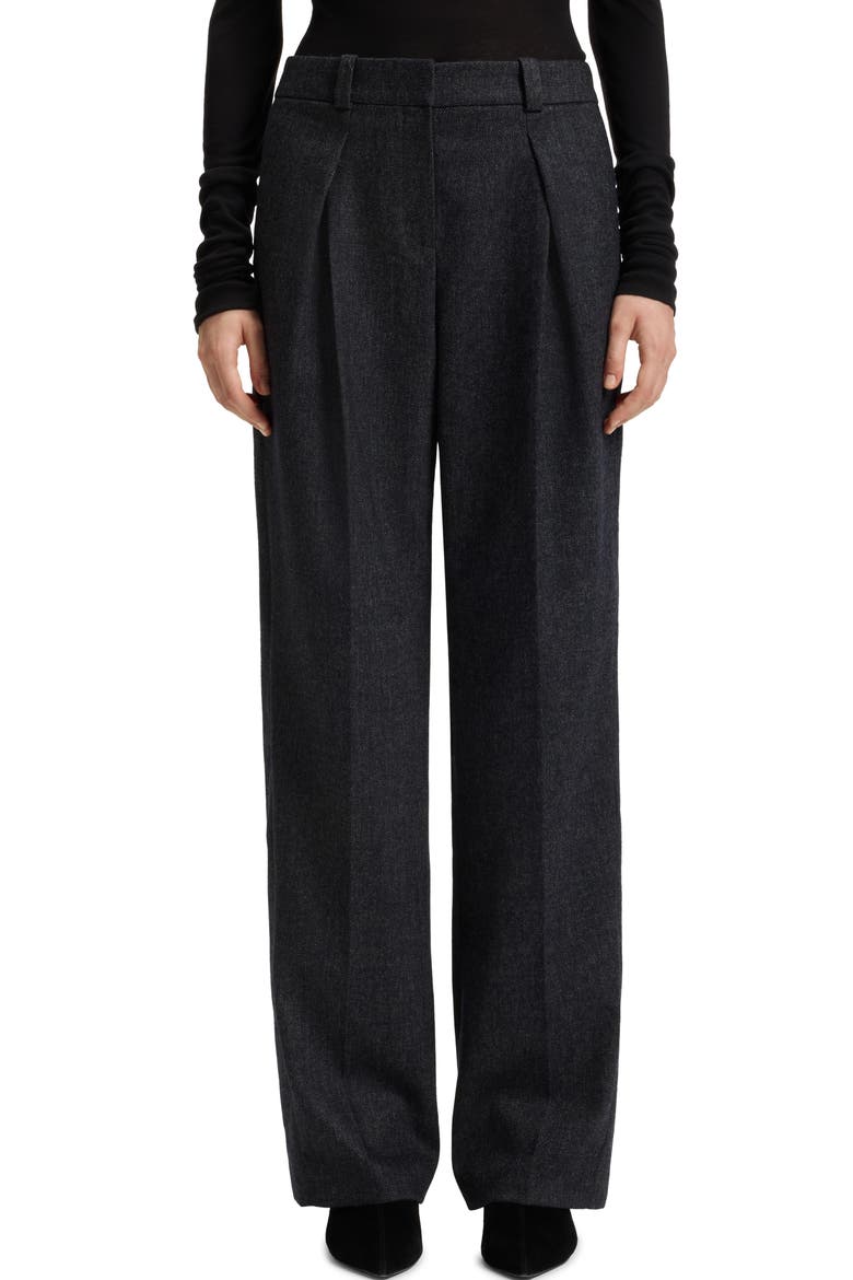 Taflong Pleat Wide Leg Pants, Main, color, DARK BLUE