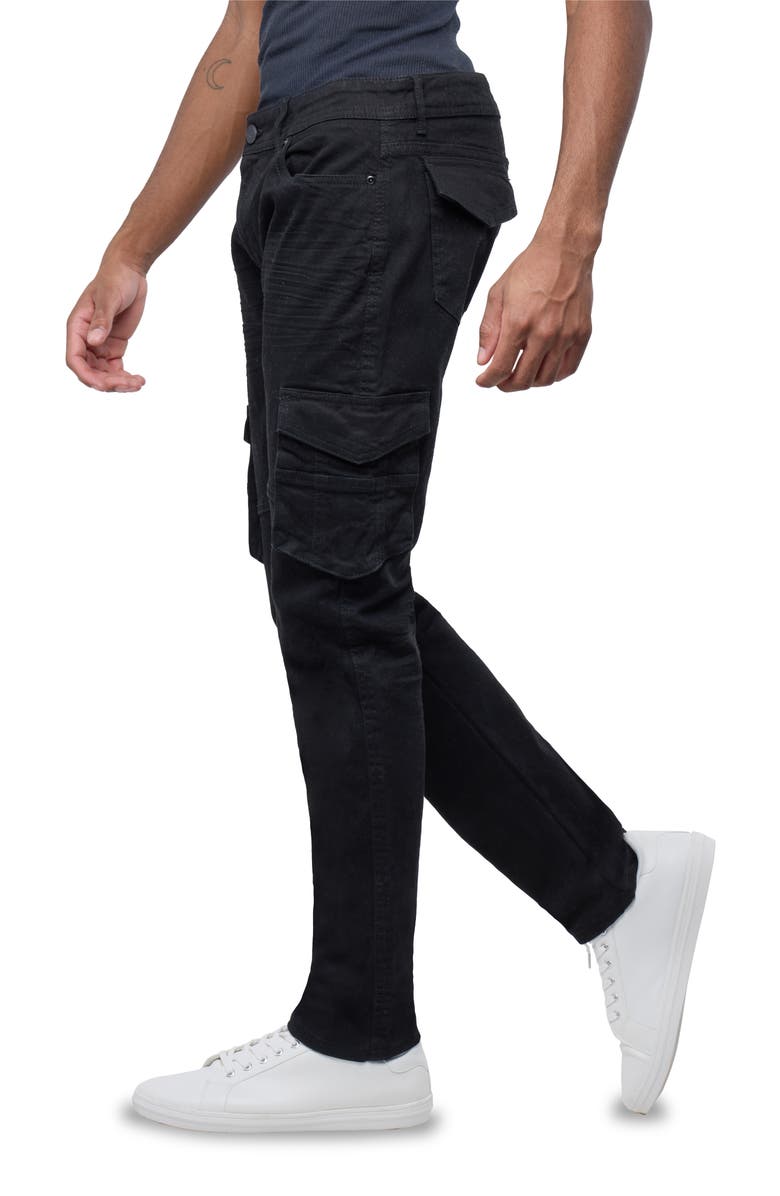 XRAY Slim Fit Cargo Pocket Denim Jeans, Alternate, color, Jet Black