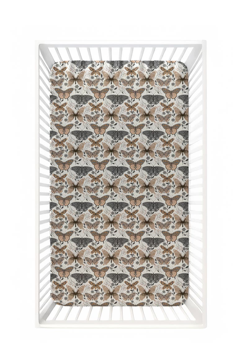 Flutter Crib Sheet, Main, color, Beige