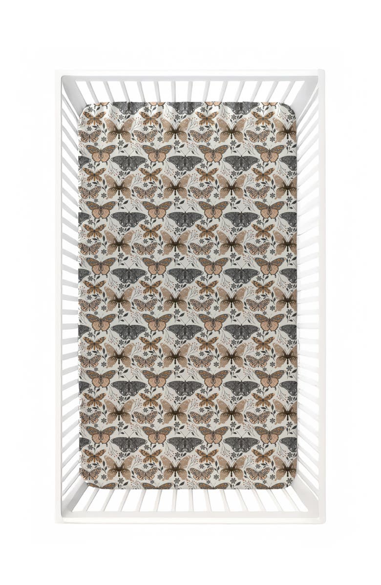 Fletch Flutter Crib Sheet, Main, color, Beige