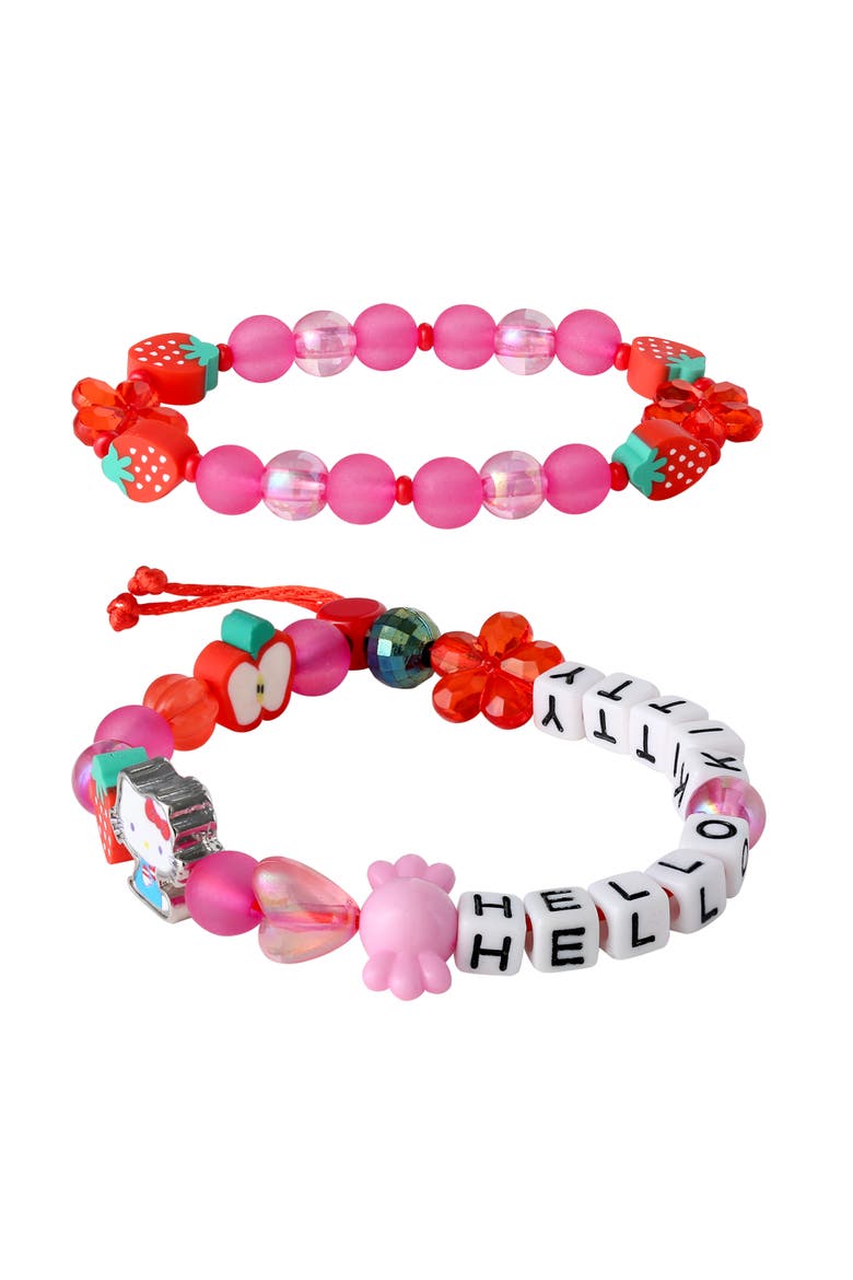 Sanrio Hello Kitty Bracelet Set for Girls 2-Piece Official License, Main, color, Pink