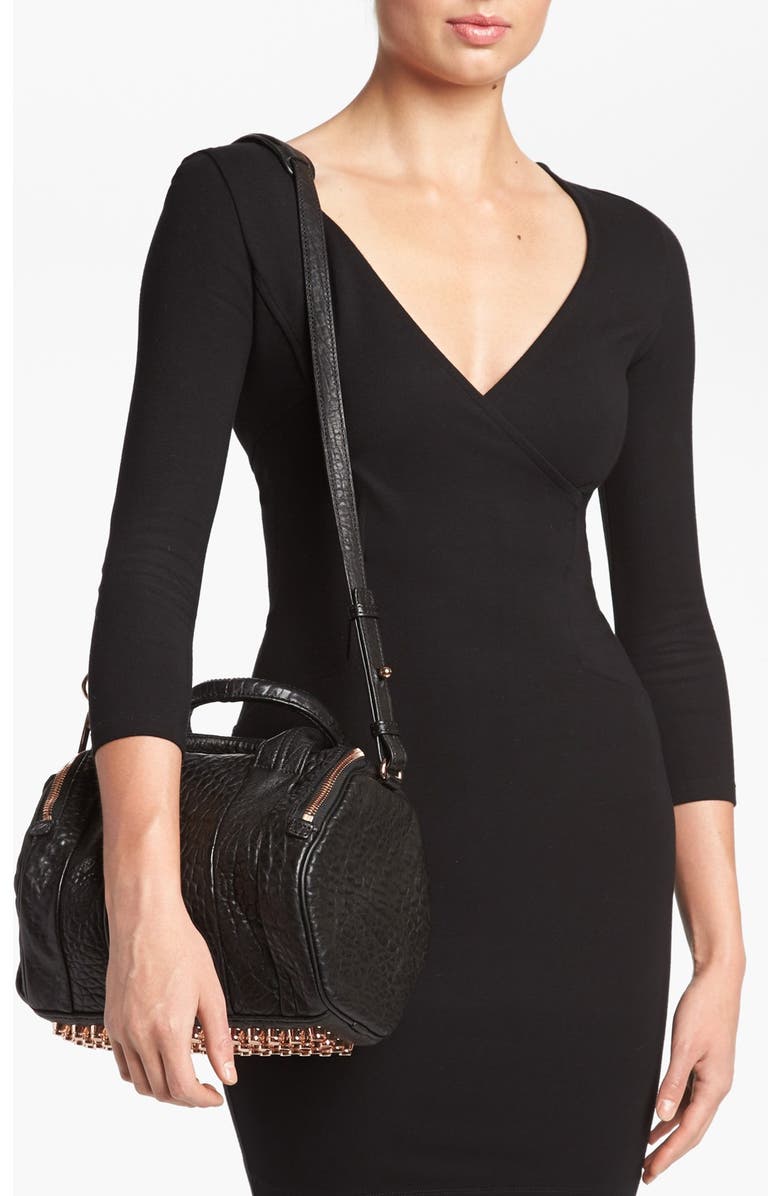 Alexander Wang 'Rockie - Rose Gold' Leather Crossbody Satchel, Alternate, color,