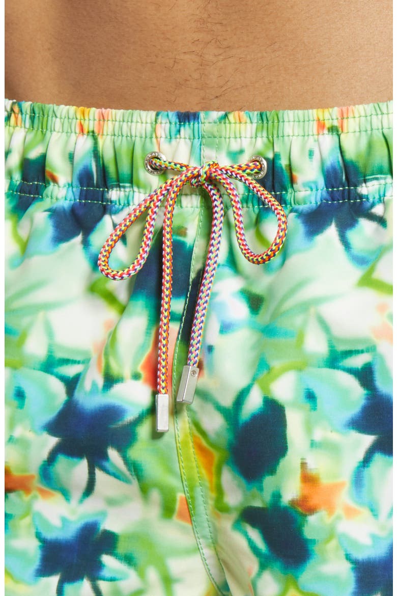 Tie Dye Nylon Swim Trunks, Alternate, color, PALM GREEN