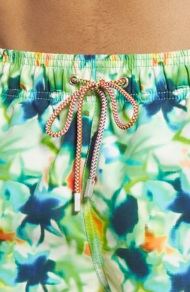 Bugatchi Tie Dye Nylon Swim Trunks, Alternate, color, 