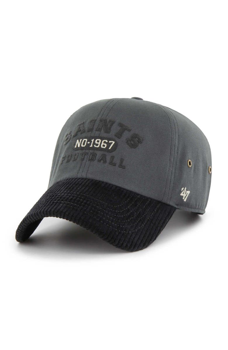 '47 Men's '47 Charcoal New Orleans Saints Ridgeway Clean Up Adjustable Hat, Main, color, Charcoal