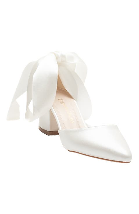 Fiona Low Block Heels with Ribbon