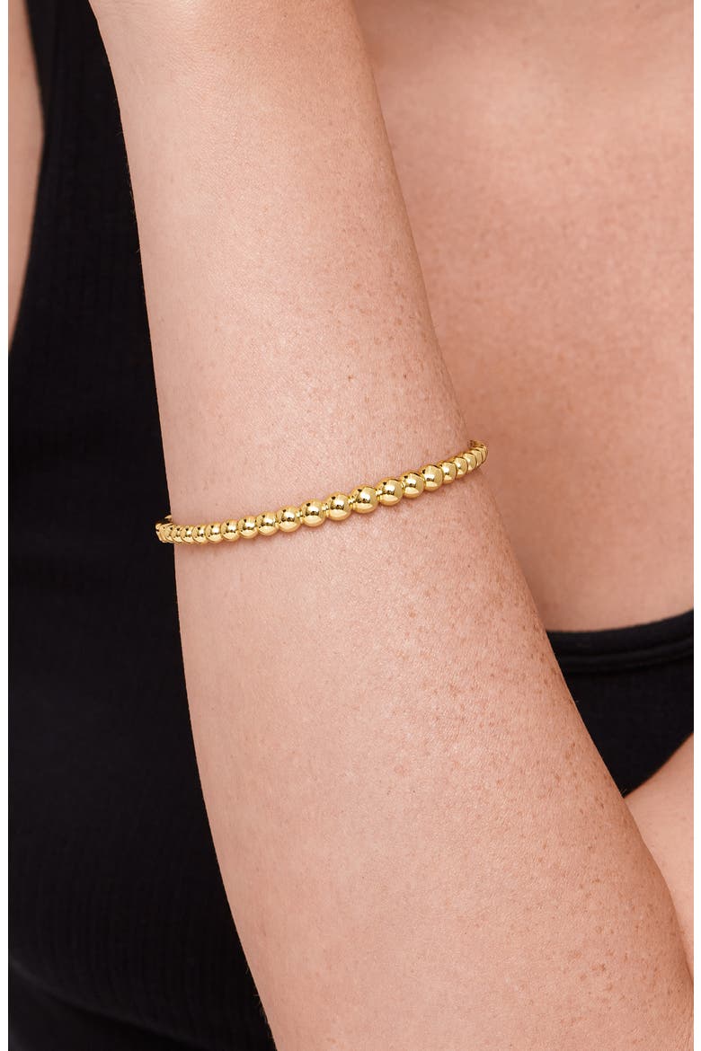 Beaded Ball Bangle Bracelet, Alternate, color, GOLD