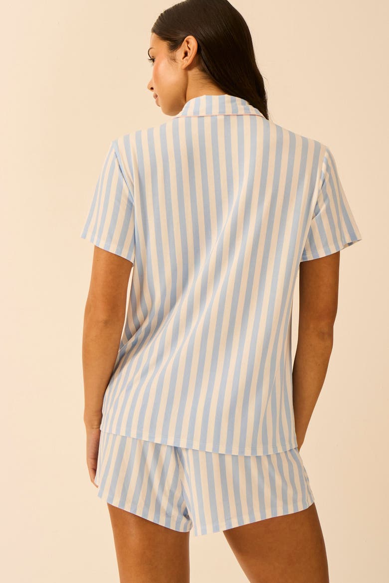 Short Pyjama Set, Alternate, color, Serenity Stripe