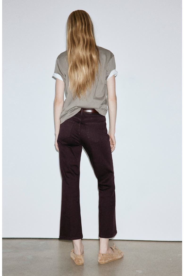 Sienna Crop Flare Jeans, Alternate, color, WINE