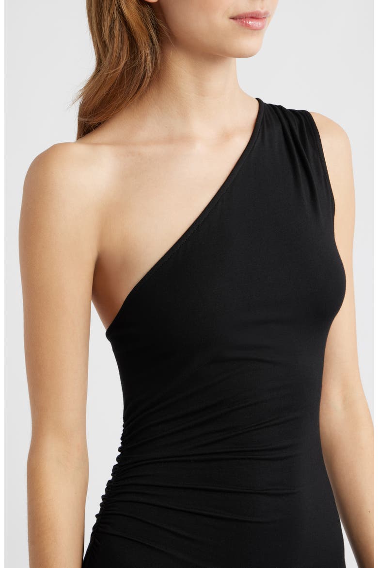Elva One-Shoulder Mermaid Gown, Alternate, color, BLACK