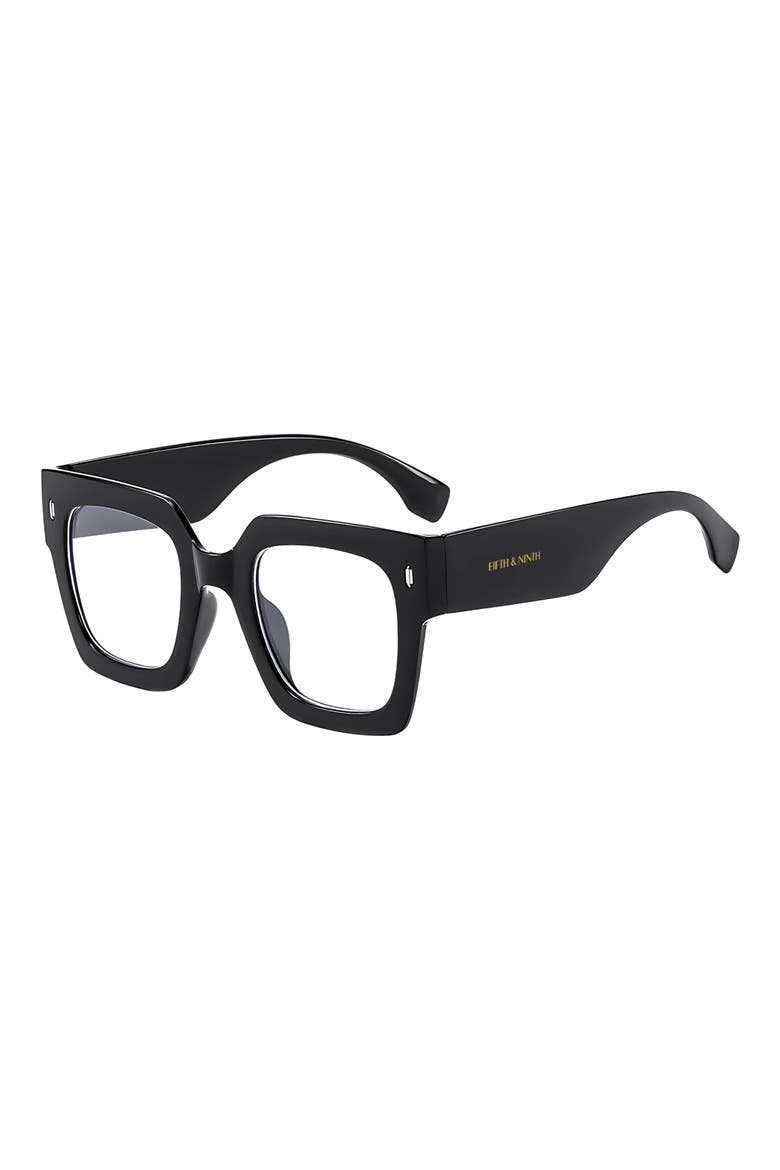 Avery 51mm Blue Light Blocking Glasses, Alternate, color, BLACK/ CLEAR