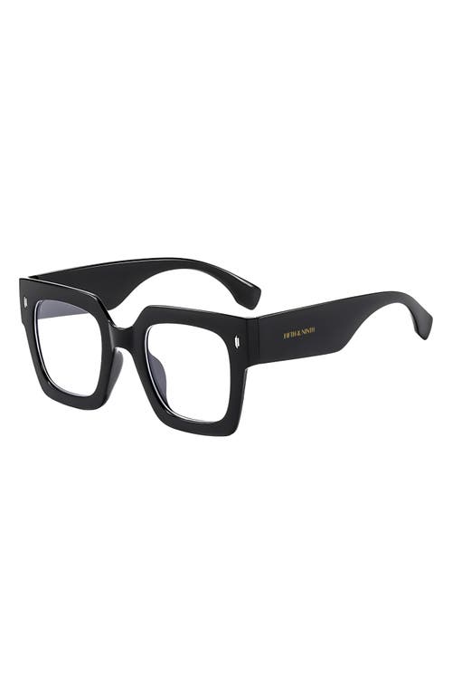Fifth & Ninth Avery 51mm Blue Light Blocking Glasses In Black/clear