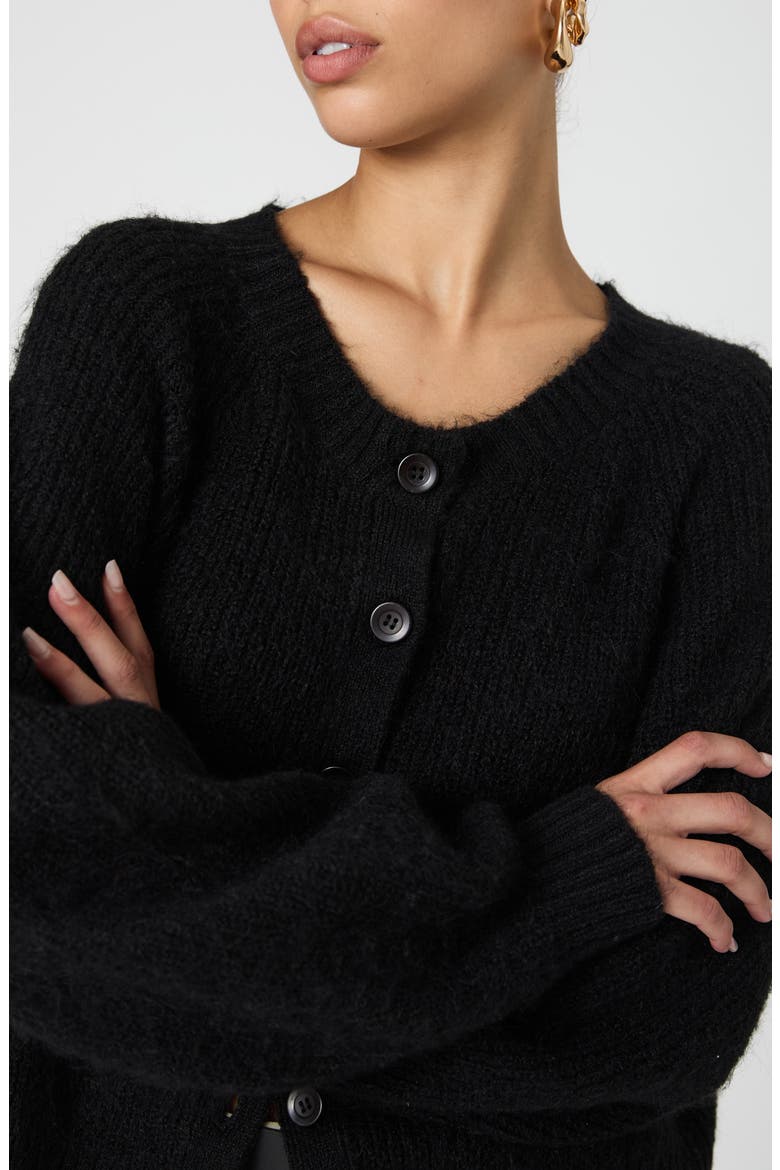 Fluffy Cardigan, Alternate, color, BLACK