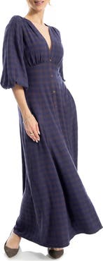 MAX STUDIO Puff Sleeve Maxi Dress