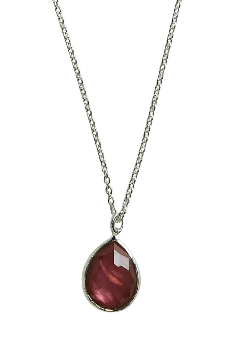 'Rock Candy' Teardrop Pendant Necklace, Main, color, ROCK CRYSTAL MOP COSMO