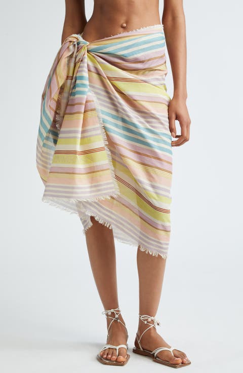 Stripe Cotton Pareo Cover-Up