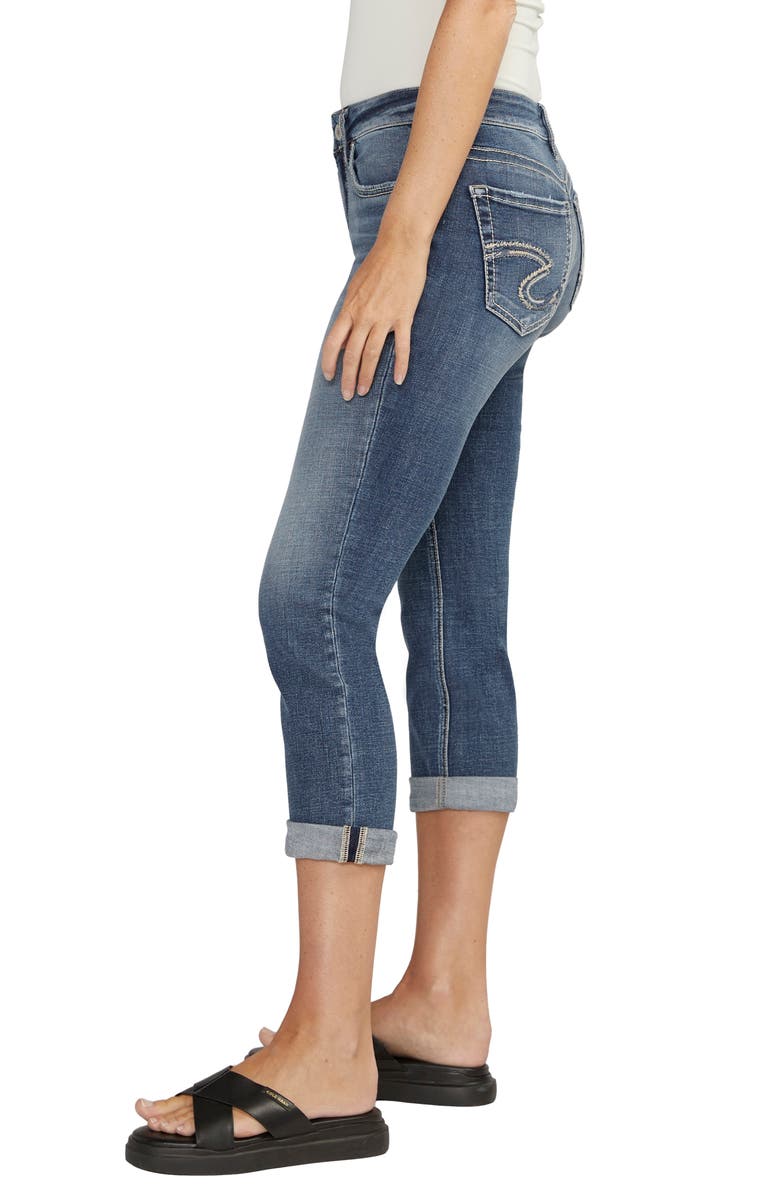 Silver Jeans Co. Elyse Luxe Stretch Comfort Fit Capri Jeans, Alternate, color, Indigo