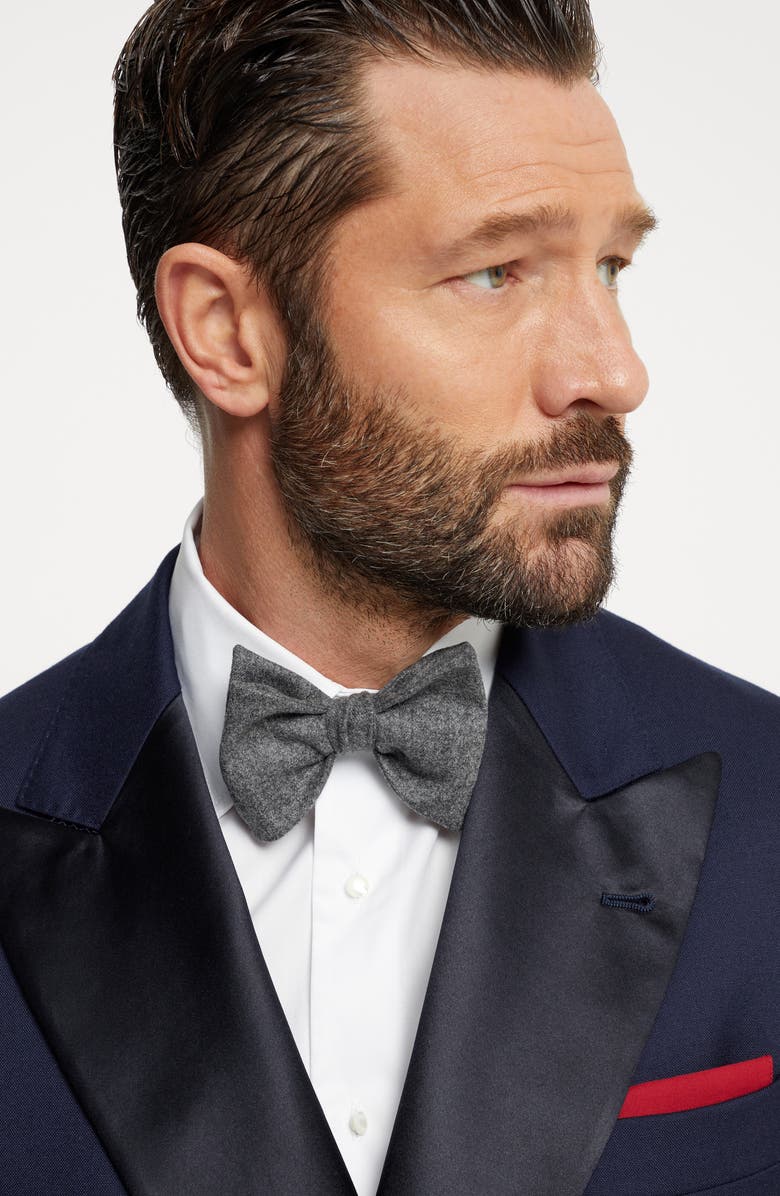 Brunello Cucinelli Flannel bowtie, Alternate, color, Dark Grey