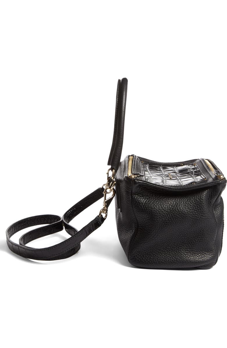 Givenchy Medium Pandora Croc Embossed Leather Satchel, Alternate, color,