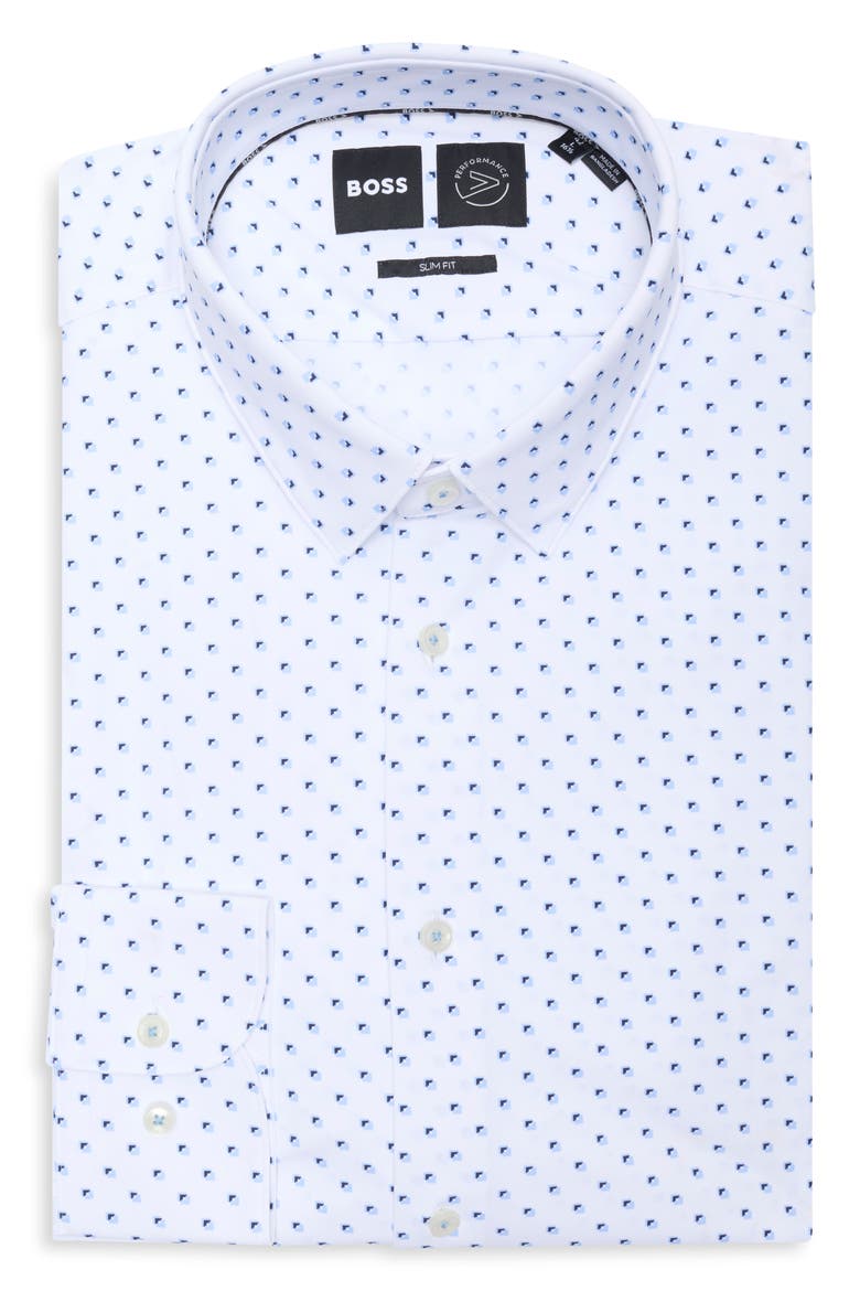 Hank Kent Slim Fit Stretch Performance Dress Shirt, Alternate, color, LIGHT/ PASTEL BLUE