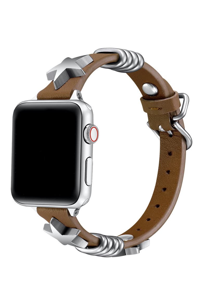 Austin Star Leather Apple Watch® Watchband, Alternate, color, OAT MILK