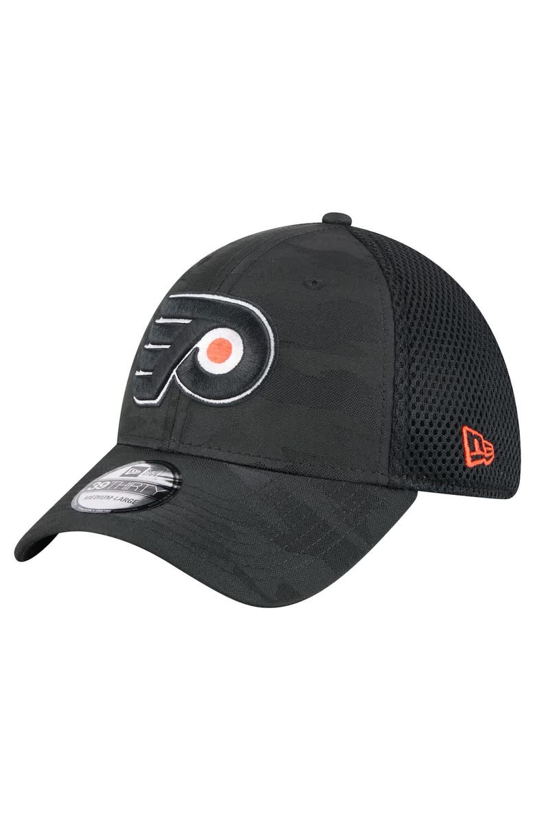 New Era Men's New Era  Black Philadelphia Flyers Active Subtle Camo 39THIRTY Flex Hat, Alternate, color, 