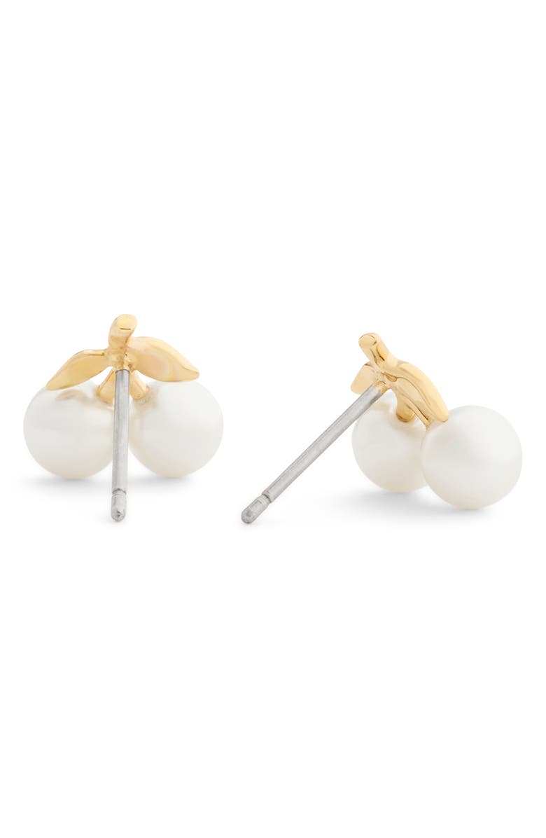 COACH Faux Pearl Cherry Stud Earrings, Alternate, color, Pearl