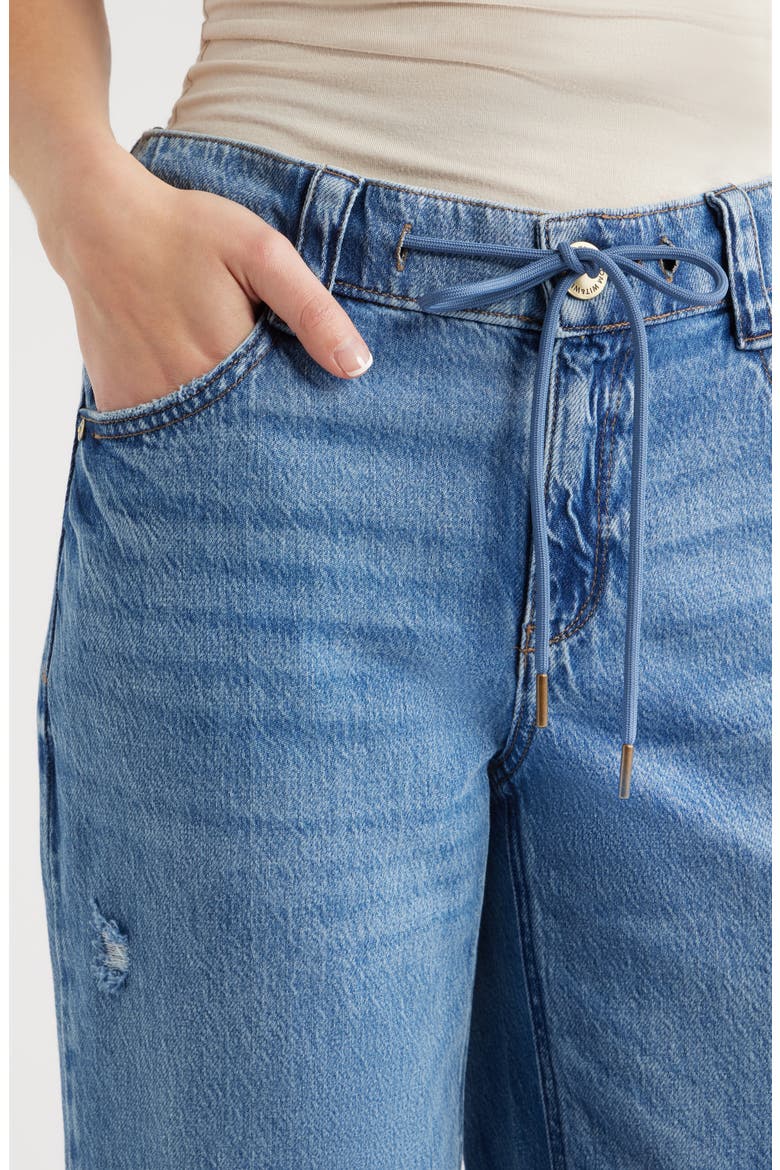 High Waist Cuffed Boyfriend Jeans, Alternate, color, BLUE VINTAGE