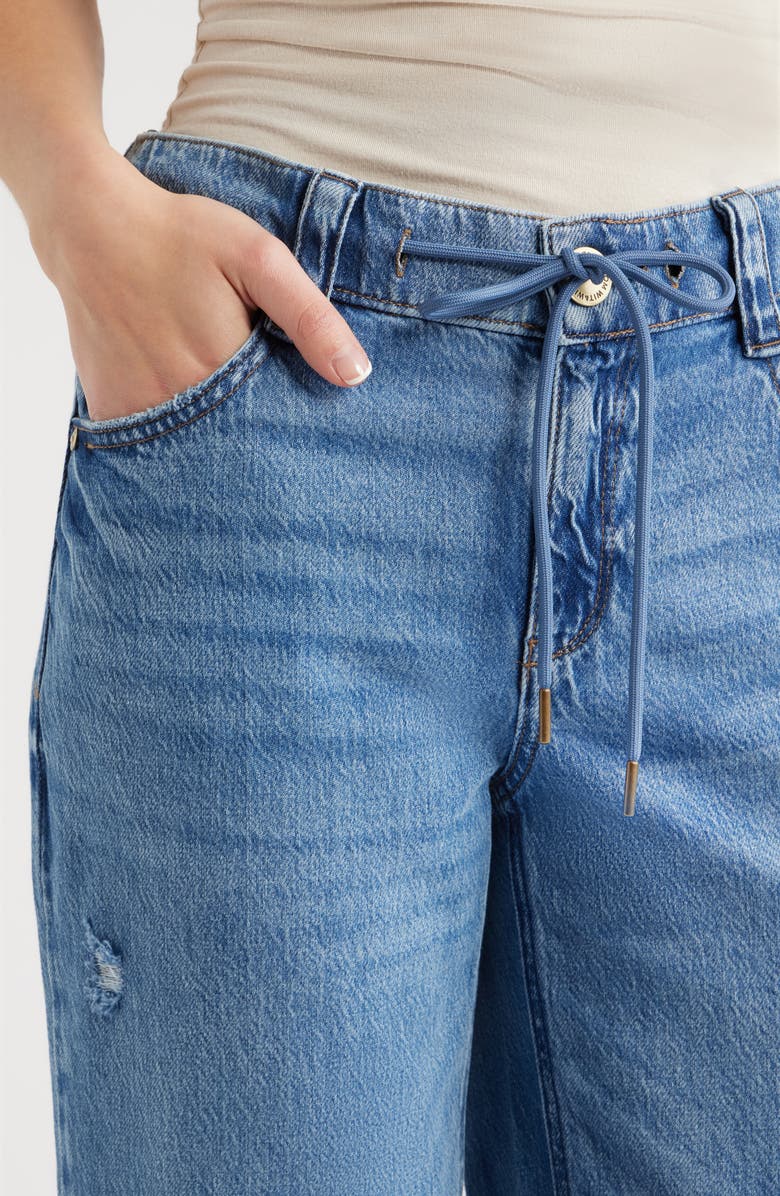 Wit & Wisdom High Waist Cuffed Boyfriend Jeans, Alternate, color, Blue Vintage