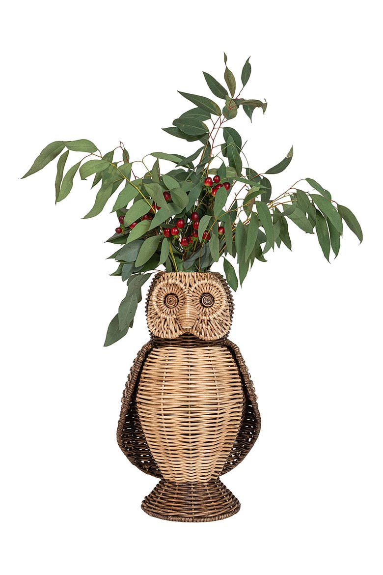 Devon Will Owl Vase, Alternate, color, BROWN