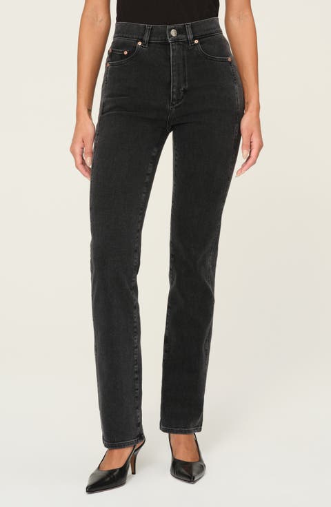 Patti High Waist Straight Leg Jeans (Eclipse Paneled)
