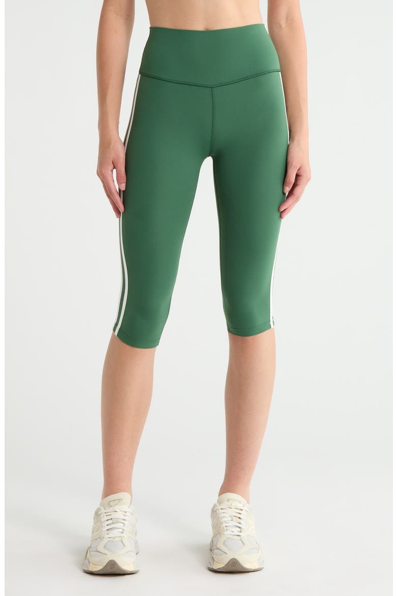 Ella Airweight High Waist Performance Capri Leggings, Main, color, ARUGULA/ WHITE
