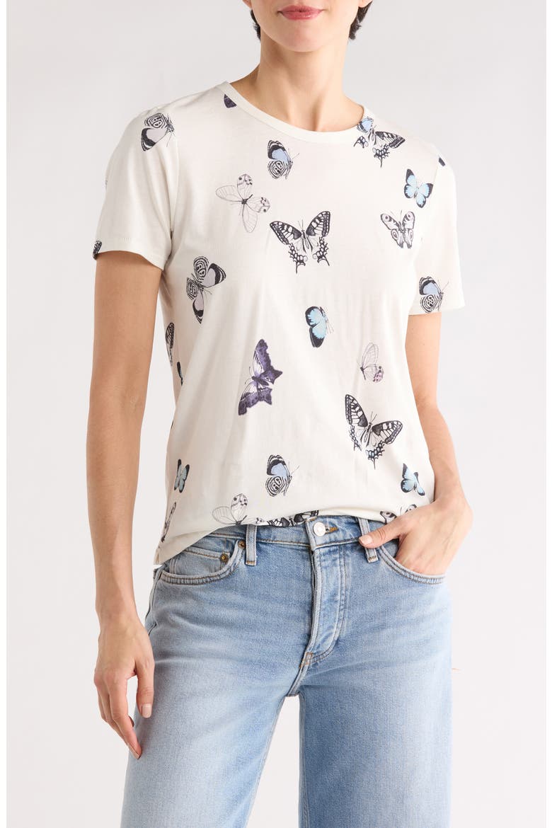 Butterfly Jersey T-Shirt, Main, color, IVORY MULTI