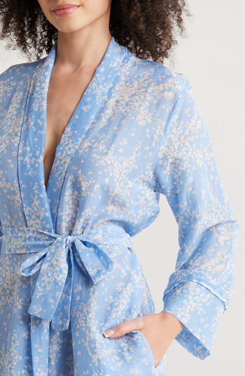Papinelle Cheri Blossom Cotton & Silk Robe, Alternate, color,