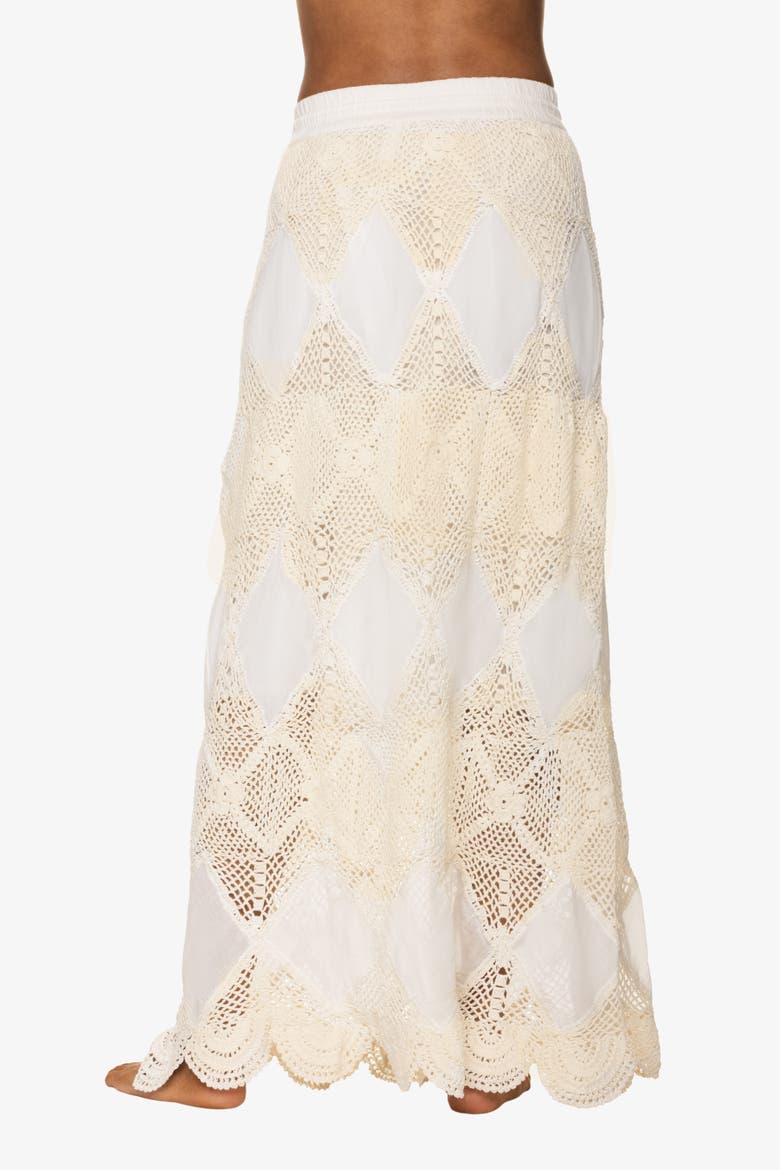 Scallop Crochet Maxi Skirt/Bandeau Dress, Alternate, color, Ivory Crochet