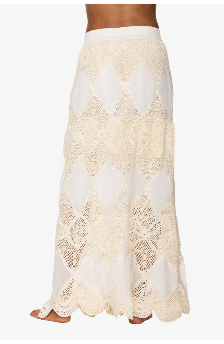 HELEN JON Scallop Crochet Maxi Skirt/Bandeau Dress, Alternate, color, Ivory Crochet