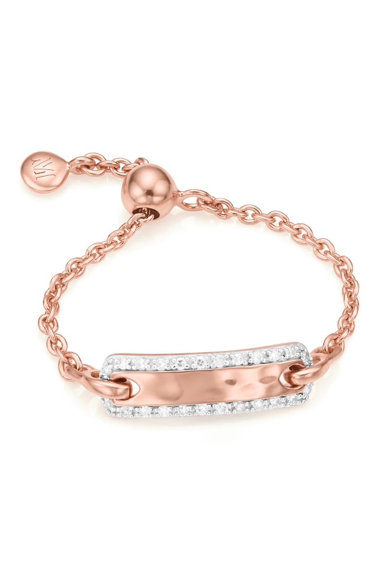 Havana Bar Friendship Chain Ring (Nordstrom Exclusive), Main, color, ROSE GOLD/ DIAMOND