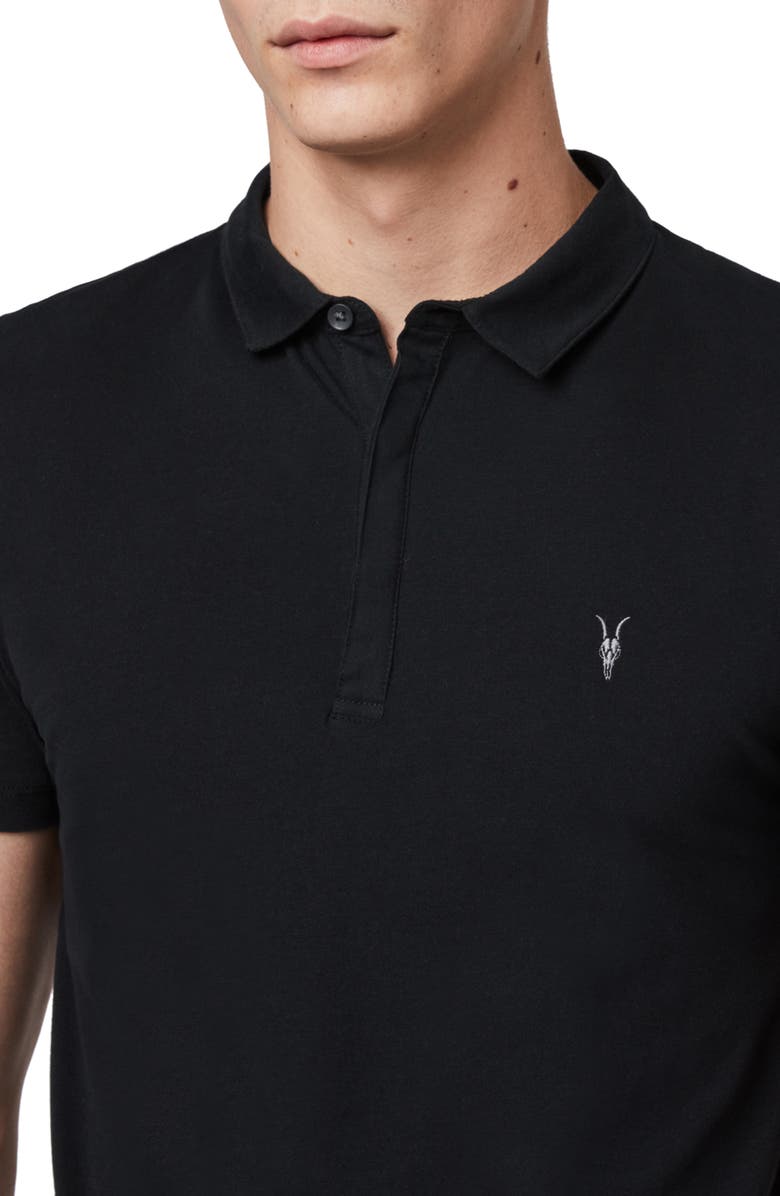 AllSaints Brace Slim Fit Solid Polo, Alternate, color,